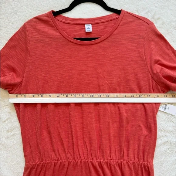 Old Navy Shirt Dress Women Large Petite Orange Cotton Summer Basic Casual NWT - Picture 7 of 10